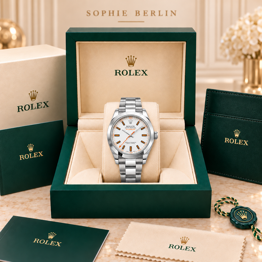 Volta Herrenuhr – Weiß & Orange – mit optionaler Präsentationsbox