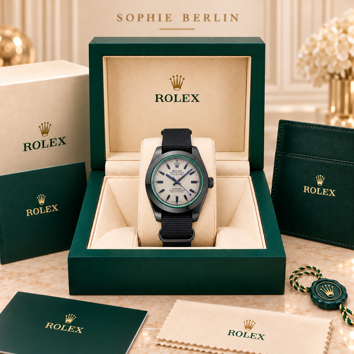 Volta Sportuhr – Weiß & Schwarz mit Textilband | 40 mm – in der optionalen Präsentationsbox
