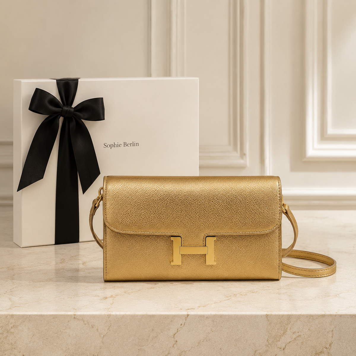 Aurelia To-Go Portemonnaie in Gold – Sophie Berlin