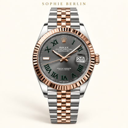 Gris Rosé – Bicolor-Armbanduhr mit grauem Zifferblatt – 41 mm – Profilansicht