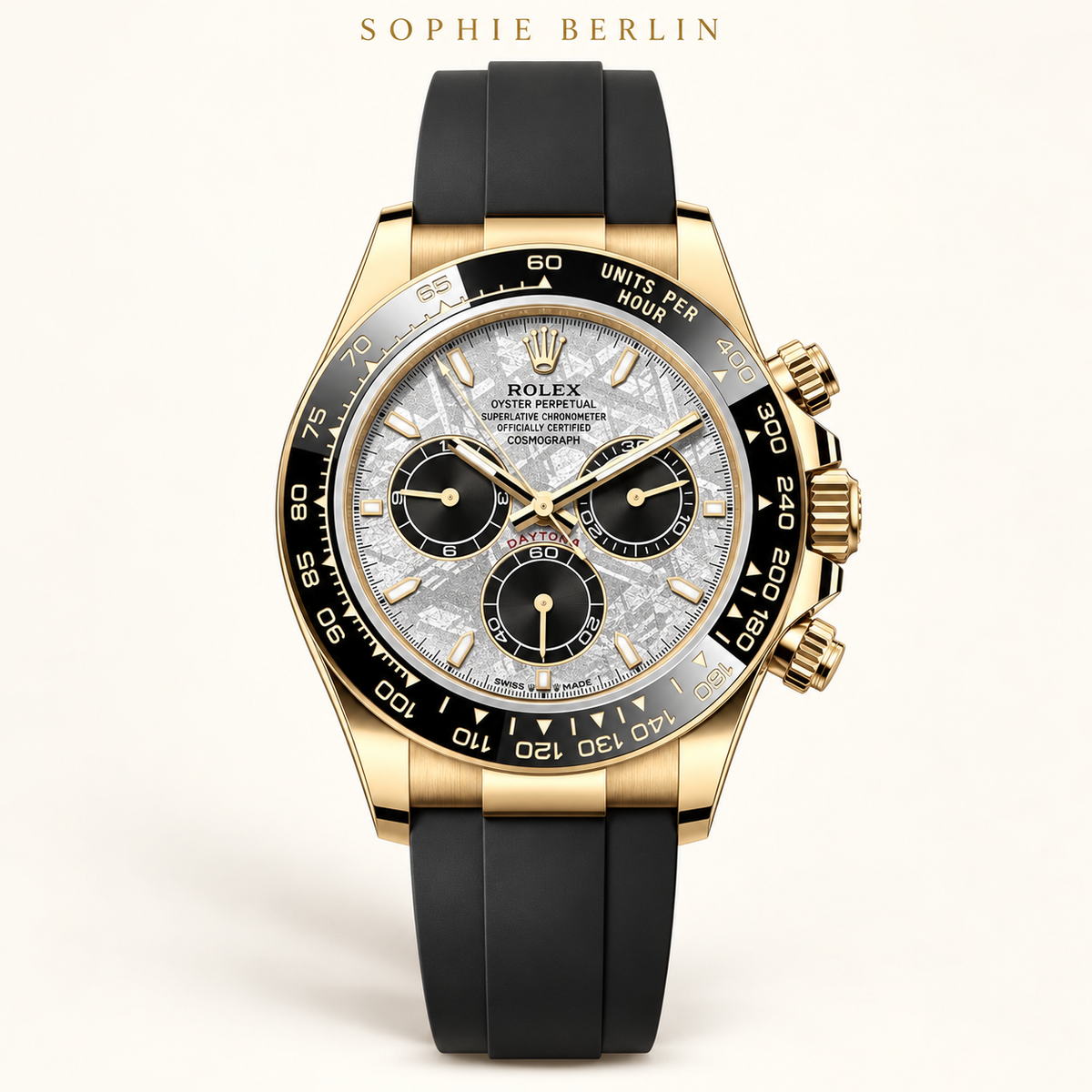 Velaro Chronograph Meteorite Schwarz 40 mm – Profilansicht
