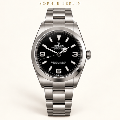 Armbanduhr mit schwarzem Zifferblatt 40 mm – Profilansicht