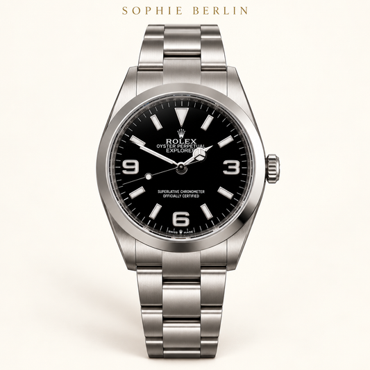 Armbanduhr mit schwarzem Zifferblatt 40 mm – Profilansicht