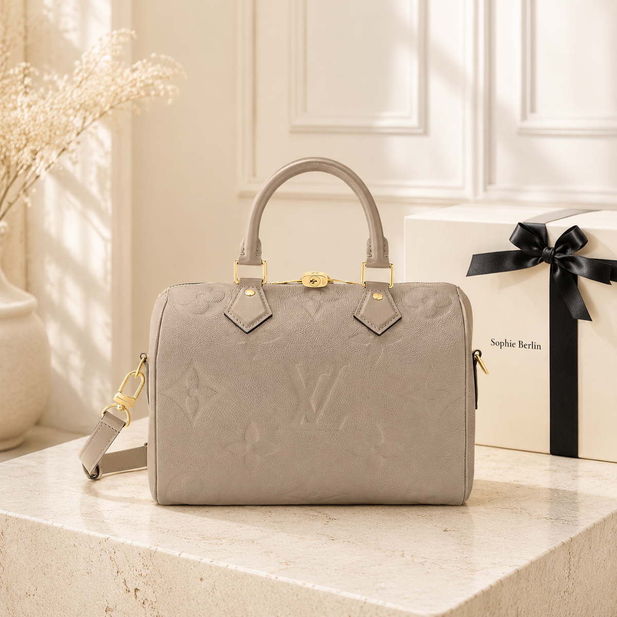 Speedy Bandoulière 25 Leder Monogram Empreinte Grau Tortora Luxus-Profilfoto