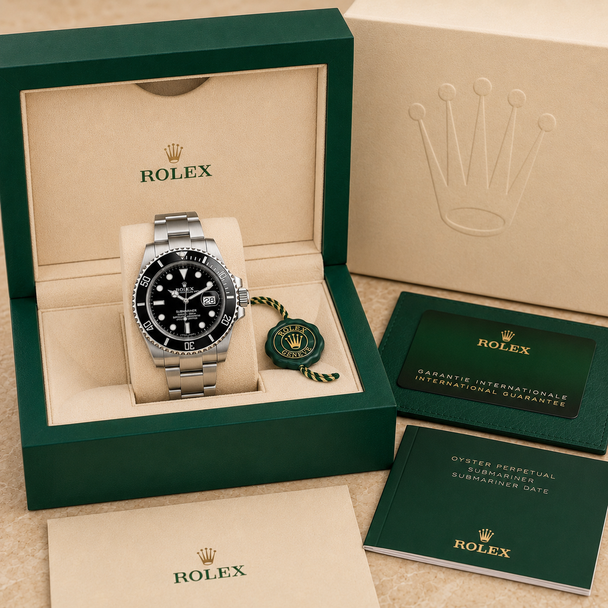 Taucheruhr Date 116610LN "Black Ceramic" complete set met doos en certificaten