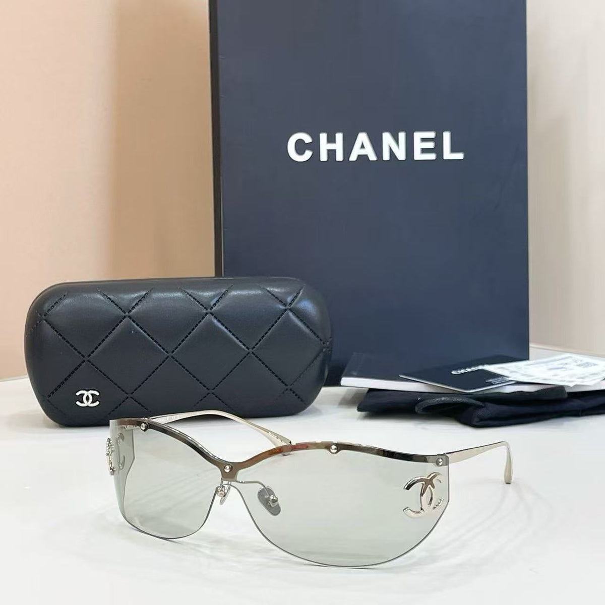 Luxus randlose Shield-Sonnenbrille UV400 – Ansicht 5