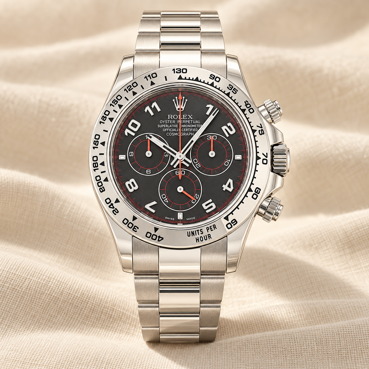 Tivaro Chronograph schwarz silberfarben 40 mm Vorderansicht