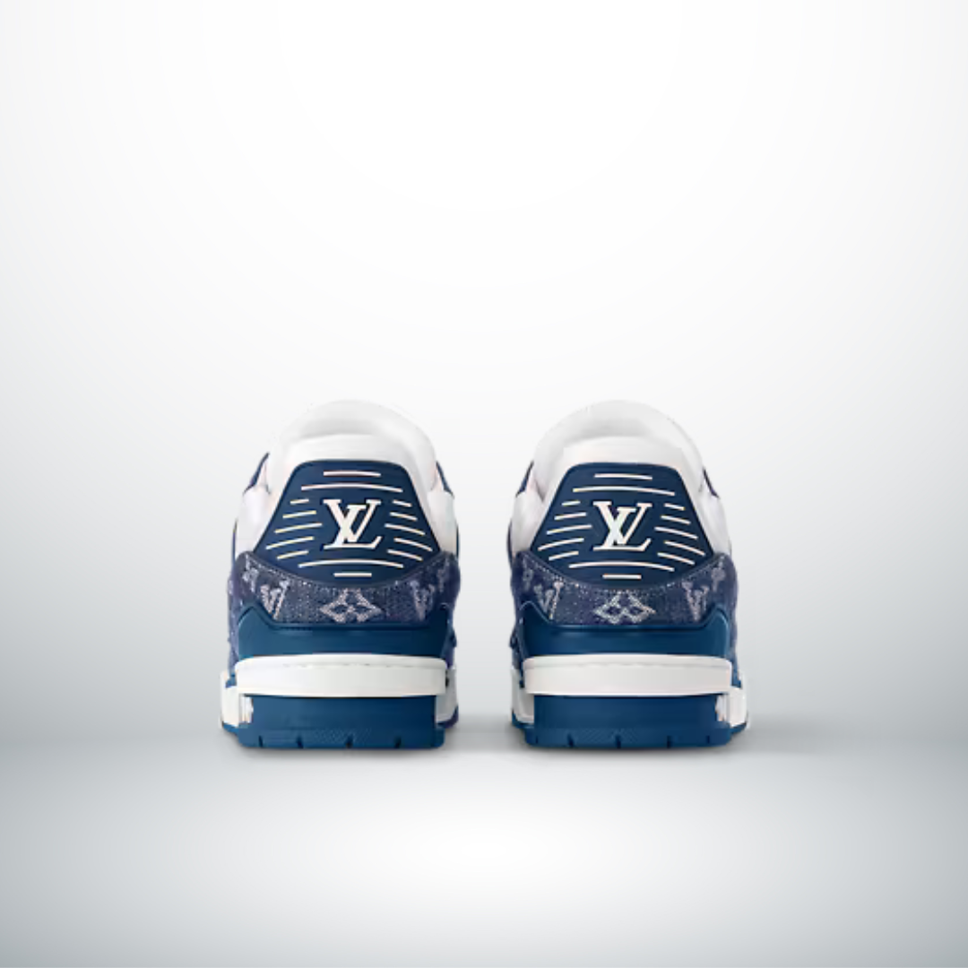 TRAINER MONOGRAM DENIM Weiß Blau – Produktfoto 3