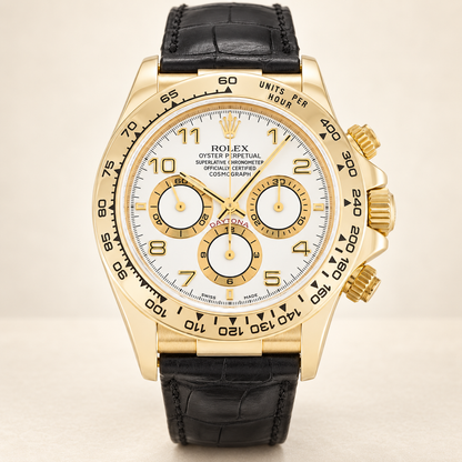 Valerio Chronograph in Weiß und Goldfarben – 40 mm, Frontansicht
