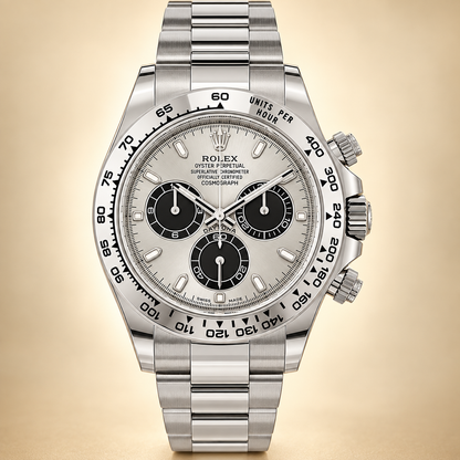 Velaro Chronograph 40 mm in Silberfarben und Schwarz, Vorderansicht