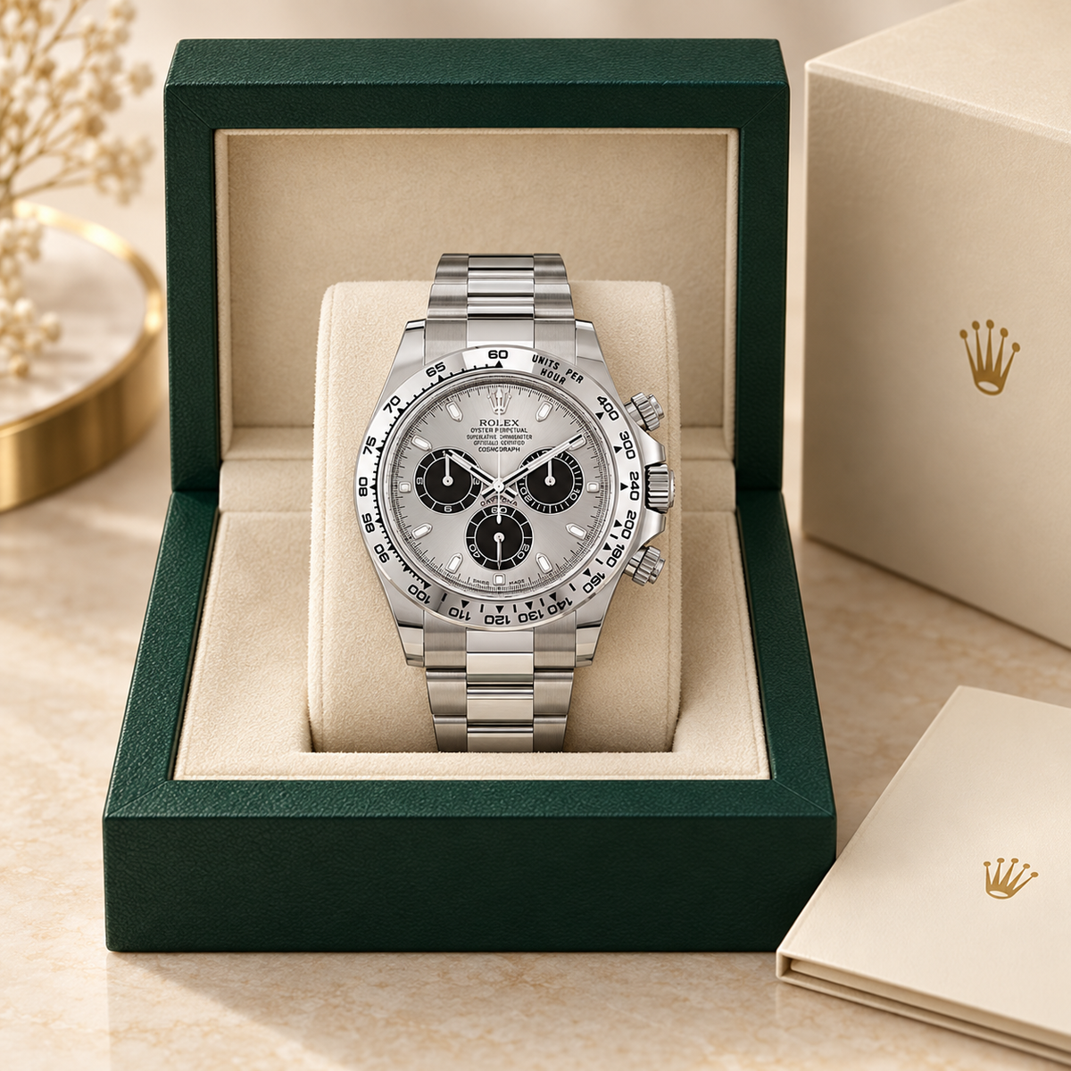 Velaro Chronograph 40 mm in Silberfarben und Schwarz in Präsentationsbox