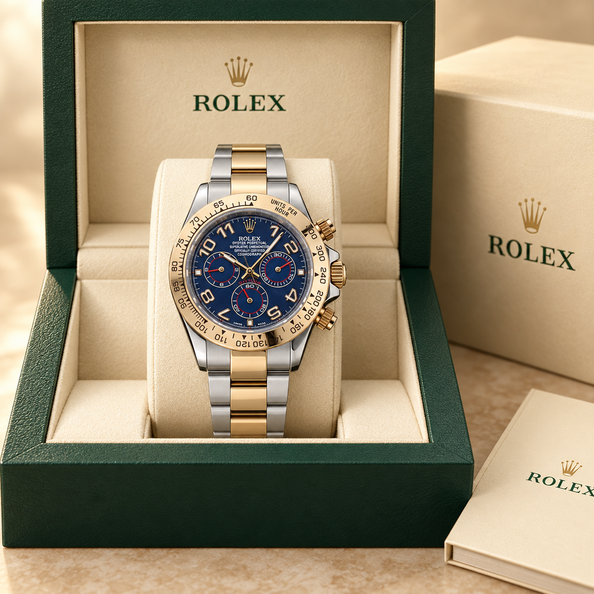 Velaro Chronograph in Blau, Silberfarben und Goldfarben, 39 mm, in Präsentationsbox