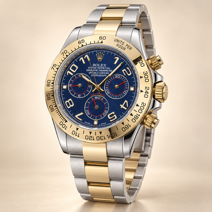 Velaro Chronograph, Seitenansicht in Silberfarben und Goldfarben