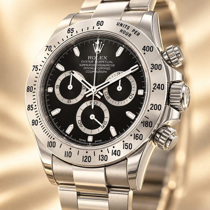 Virello Chronograph, Seitenansicht mit Krone und Chronographendrückern