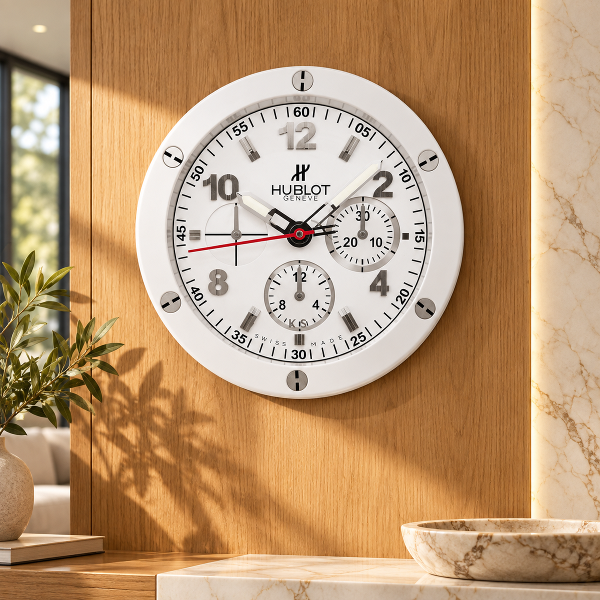 Wanduhr an einer luxuriösen Wand