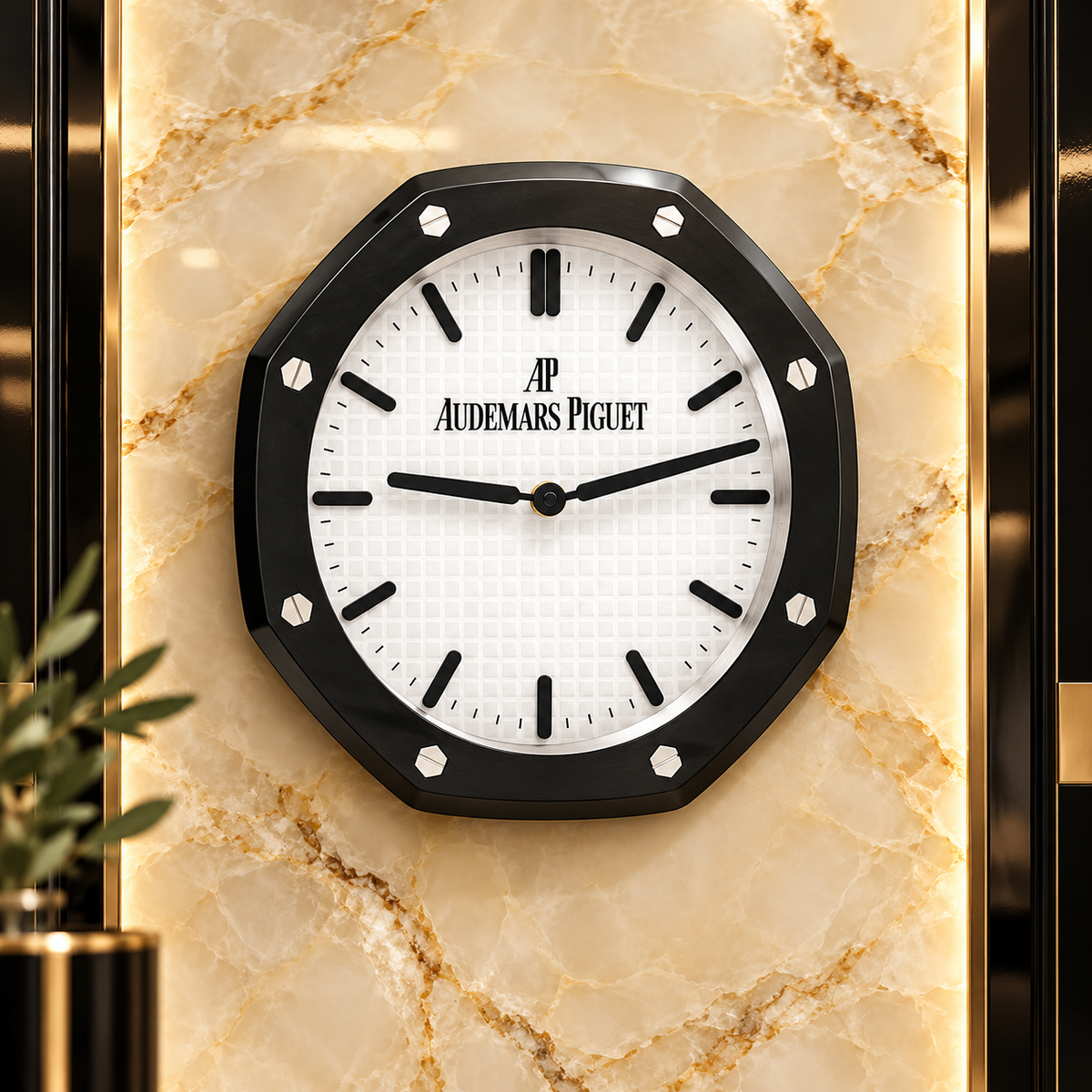 Wanduhr an einer luxuriösen Wand