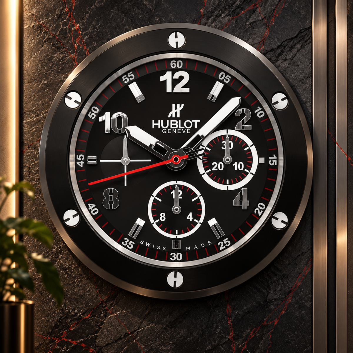 Wanduhr an einer luxuriösen Wand